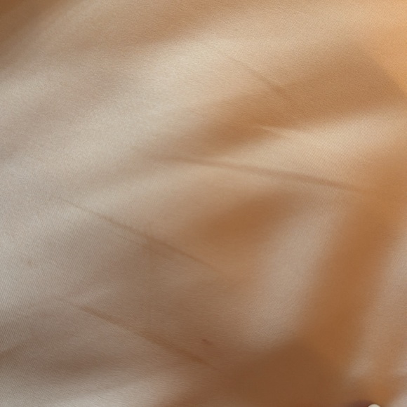 Lulu’s Satin Sleeveless Mock Neck Maxi Dress in Champagne/Blush - Picture 9 of 12